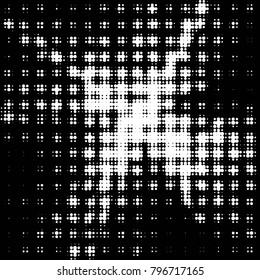 Spotted black and white grunge vector line background. Abstract halftone illustration background. Grunge grid polka dot background pattern
