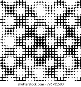 Spotted black and white grunge vector line background. Abstract halftone illustration background. Grunge grid polka dot background pattern
