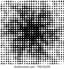 Spotted black and white grunge vector line background. Abstract halftone illustration background. Grunge grid polka dot background pattern
