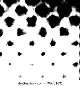 Spotted black and white grunge vector line background. Abstract halftone illustration background. Grunge grid polka dot background pattern
