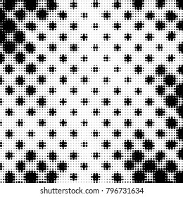 Spotted black and white grunge vector line background. Abstract halftone illustration background. Grunge grid polka dot background pattern

