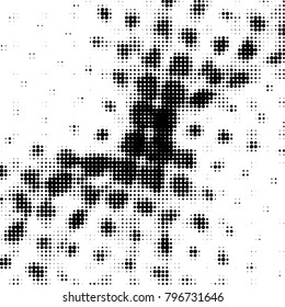 Spotted black and white grunge vector line background. Abstract halftone illustration background. Grunge grid polka dot background pattern
