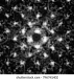 Spotted black and white grunge vector line background. Abstract halftone illustration background. Grunge grid polka dot background pattern
