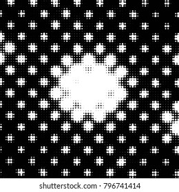 Spotted black and white grunge vector line background. Abstract halftone illustration background. Grunge grid polka dot background pattern
