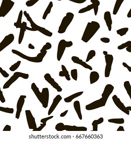 Spotted black and white seamless pattern. Marker small strokes