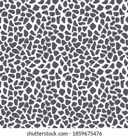 Spotted black and white texture seamless pattern. Vector abstract endless background.