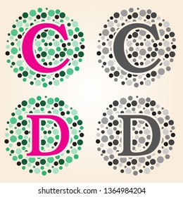 Spotted Bubble Style Alphabet Design.