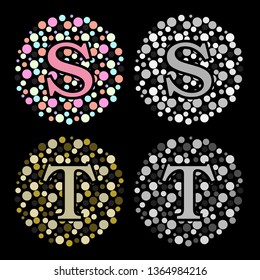 Spotted Bubble Style Alphabet Design.