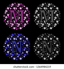 Spotted Bubble Style Alphabet Design.