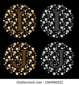 Spotted Bubble Style Alphabet Design.