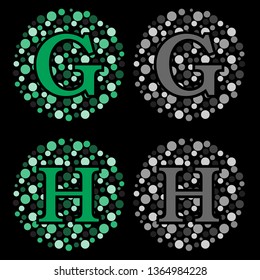Spotted Bubble Style Alphabet Design.