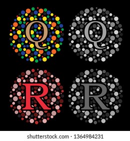 Spotted Bubble Style Alphabet Design.