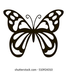 Spotted Butterfly Icon. Simple Illustration Of Spotted Butterfly Vector Icon For Web