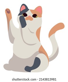spotted cat cartoon icon isolated