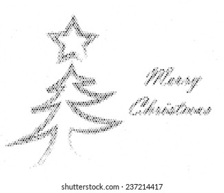 Spotted Christmas tree on white background 