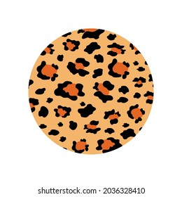 Spotted circle on a white background. Trendy leopard print. Vector.