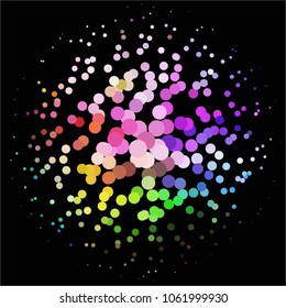 Spotted colorful vector background. Abstract halftone illustration pattern. Vintage texture
