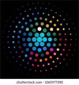 Spotted colorful vector background. Abstract halftone illustration pattern. Vintage texture
