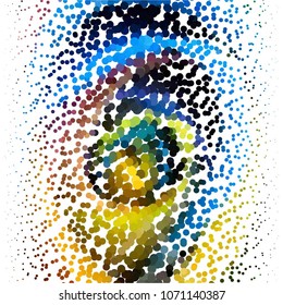 Spotted colorful vector background. Abstract halftone illustration pattern. Vintage texture
