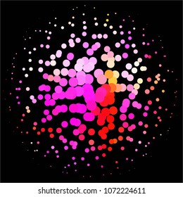 Spotted colorful vector background. Abstract halftone illustration pattern. Vintage texture
