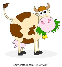 spotted cow on white background ,vector illustration