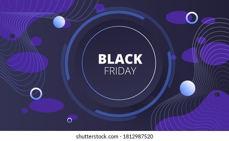 spotted dark vector background with grid of thin lines and black friday lettering