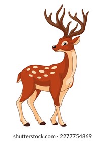 Spotted deer cartoon vector illustration