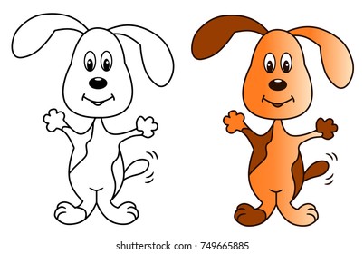 Spotted dog colored vector illustration sketch animal 