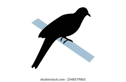 Spotted Dove Silhouette Design  And Vector Illustration. 