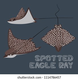 Spotted Eagle Ray Cartoon Vector Illustration