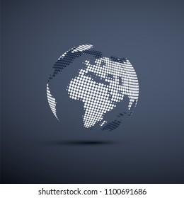 Spotted Earth Globe Design - Global Business, Technology, Globalization Concept, Vector Design Template