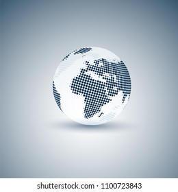 Spotted Earth Globe Design - Global Business, Technology, Globalization Concept, Vector Design Template