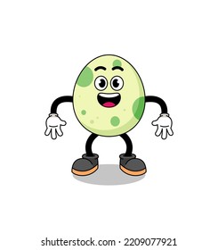spotted egg cartoon with surprised gesture , character design