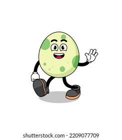 spotted egg cartoon walking , character design