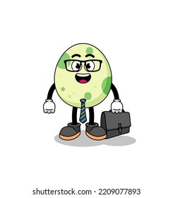 Spotted Egg Mascot As A Businessman , Character Design