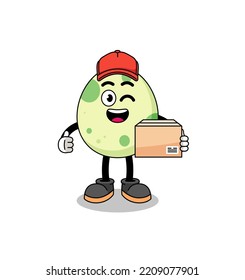 Spotted Egg Mascot Cartoon As An Courier , Character Design