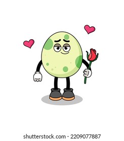 Spotted Egg Mascot Falling In Love , Character Design