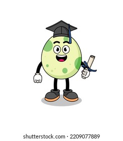 Spotted Egg Mascot With Graduation Pose , Character Design