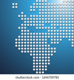 Spotted Europe and Africa Map Design - Vector Design Template with Copy Space
