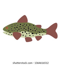 Spotted fish flat illustration
