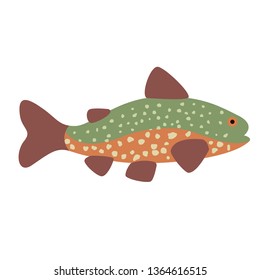 Spotted fish flat illustration