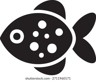 Diseño de Vector de silueta de icono de pescado manchado sobre fondo blanco.