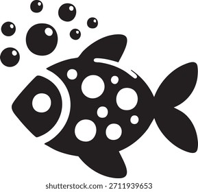 Peces moteados nadando con burbujas