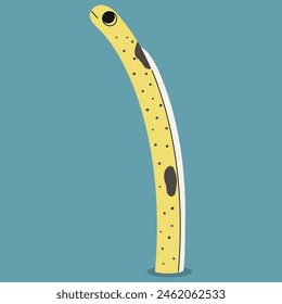 Spotted garden eel single 10 cute on a blue background, vector illustration.