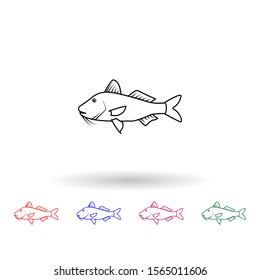 Spotted goatfish multi color icon. Simple thin line, outline vector of fish icons for ui and ux, website or mobile application
