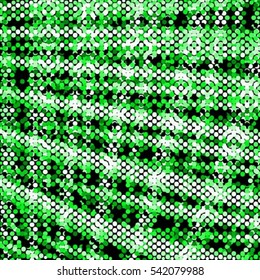Spotted green abstract background halftone effect. Colorful grid vector illustration