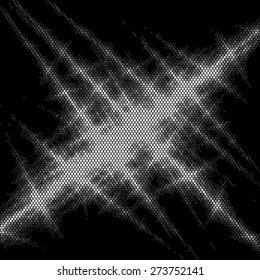 Spotted grunge abstract halftone effect. Vector light illustration background 