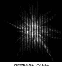 Spotted grunge abstract halftone effect. Monochrome star light vector illustration background 