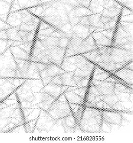 Spotted grunge line halftone illustration.