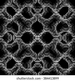 Spotted grunge weaving abstract line background halftone effect. Polka dot textile illustration